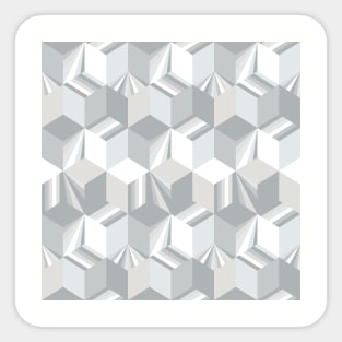 Retro Gray Cubes Sticker